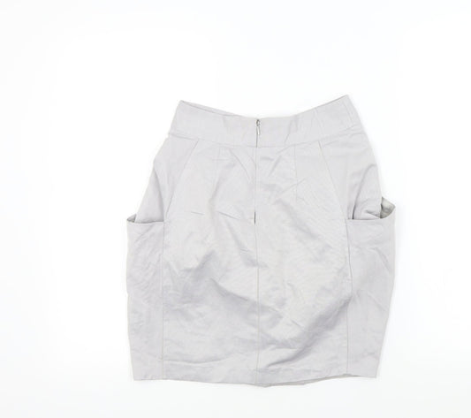 Topshop Womens Grey   A-Line Skirt Size 8