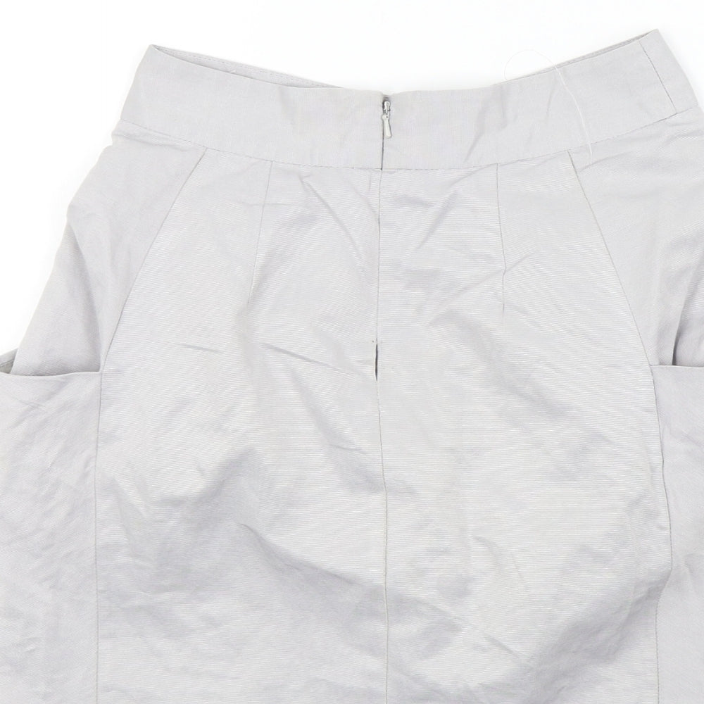 Topshop Womens Grey   A-Line Skirt Size 8