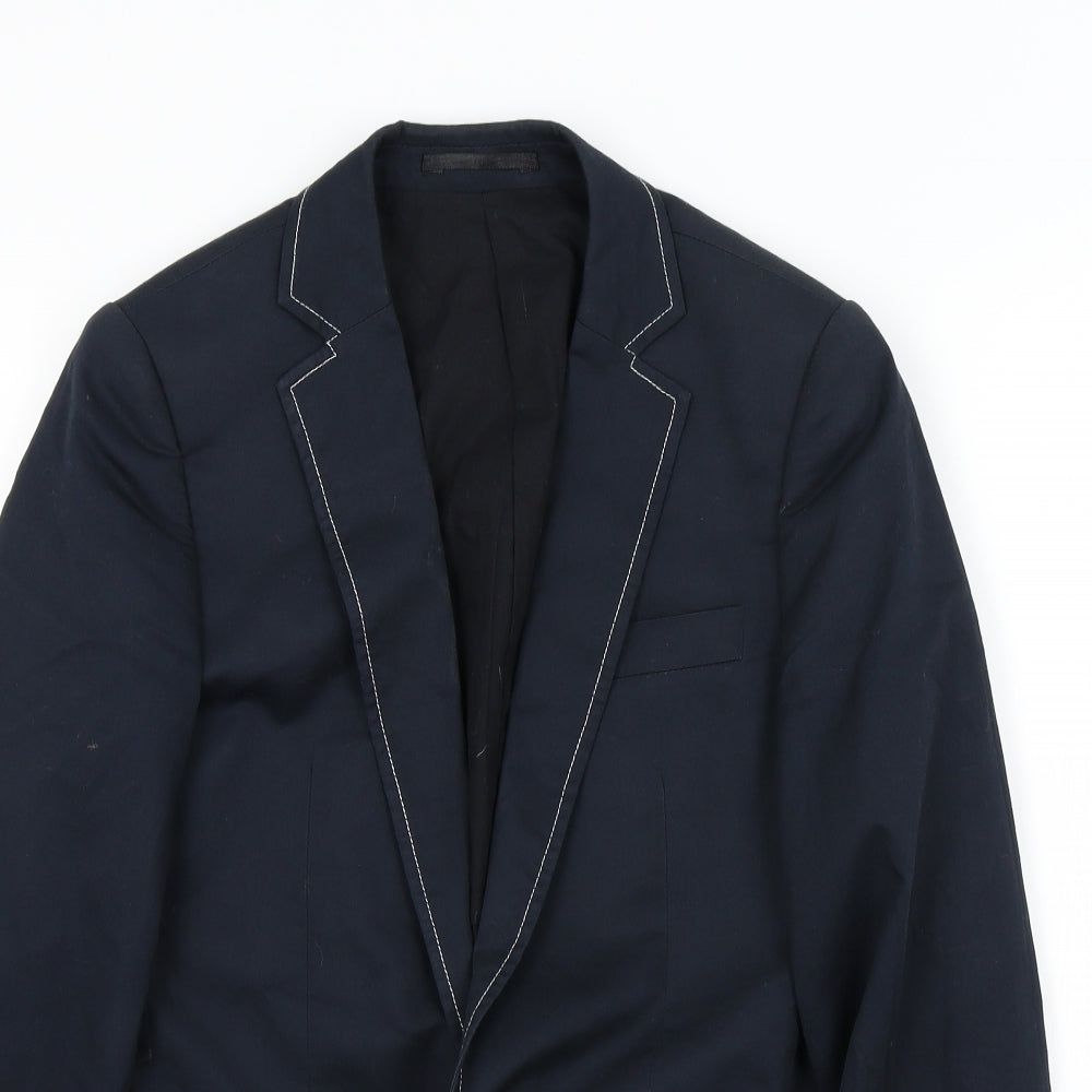 Topman Mens Blue   Jacket Suit Jacket Size 36