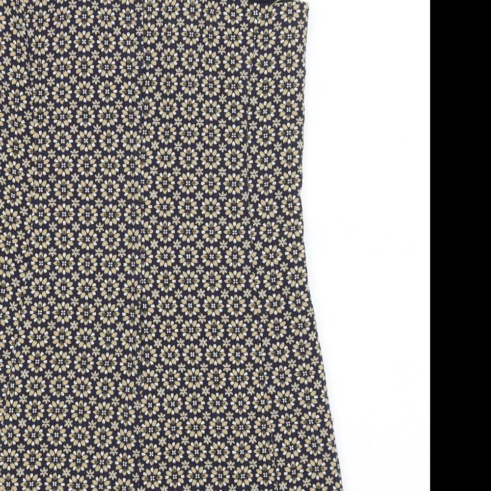 New Look Womens Black Floral  A-Line  Size 8