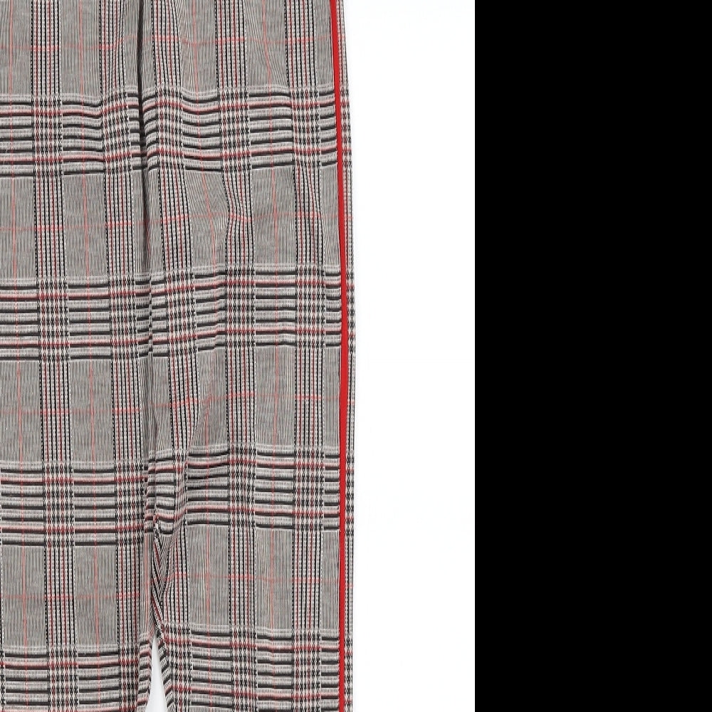 M&S Womens Brown Plaid  Trousers  Size 6 L25.5 in