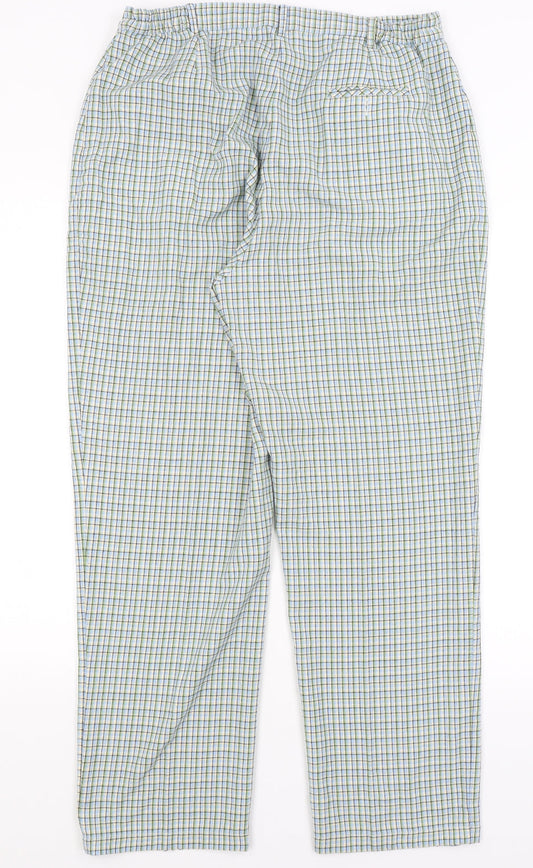 Amy Moore Womens Green Check  Trousers  Size 18 L28 in
