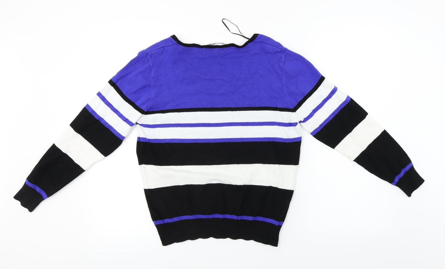 TEXT  Womens Blue Striped  Pullover Jumper Size M