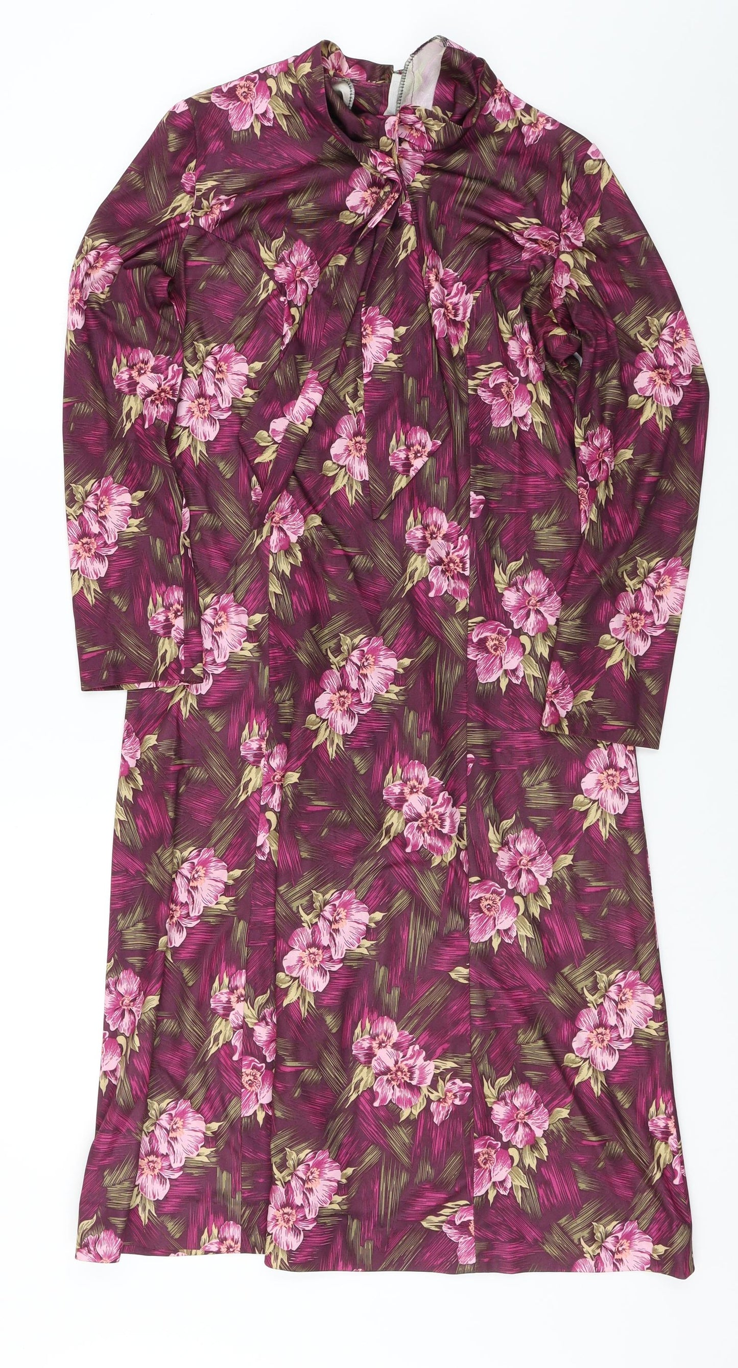 Preworn  Womens Purple Floral  A-Line  Size 14