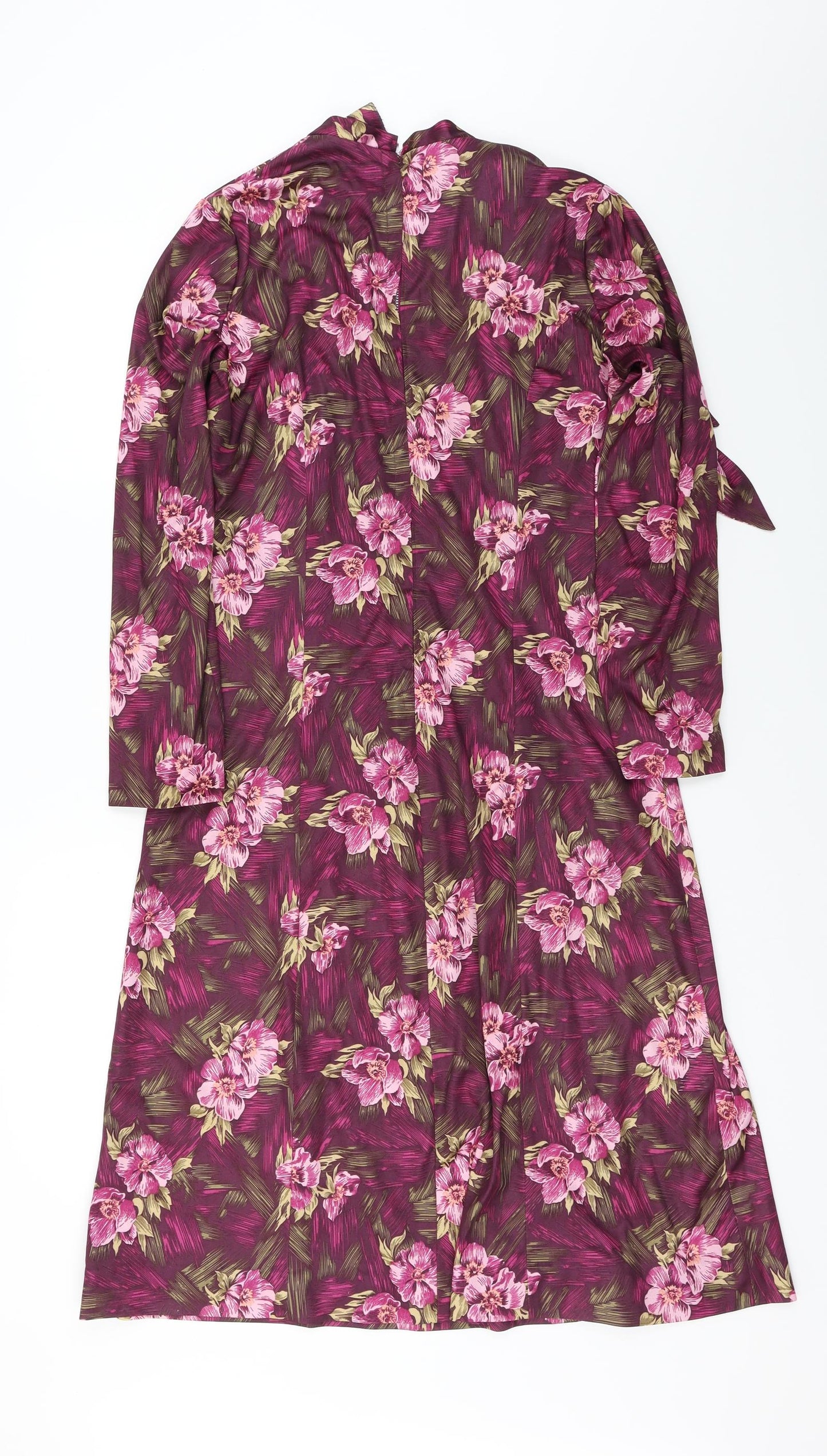 Preworn  Womens Purple Floral  A-Line  Size 14