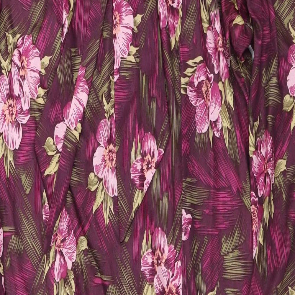Preworn  Womens Purple Floral  A-Line  Size 14