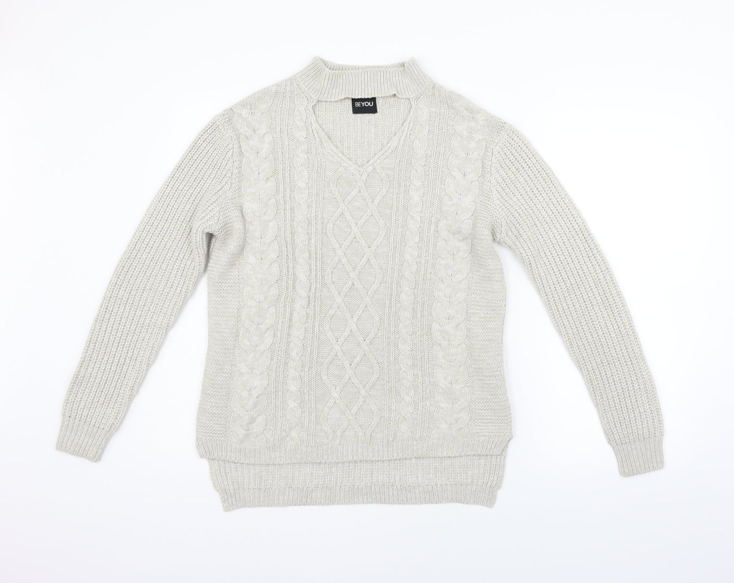 beyou Womens Beige   Henley Jumper Size 10