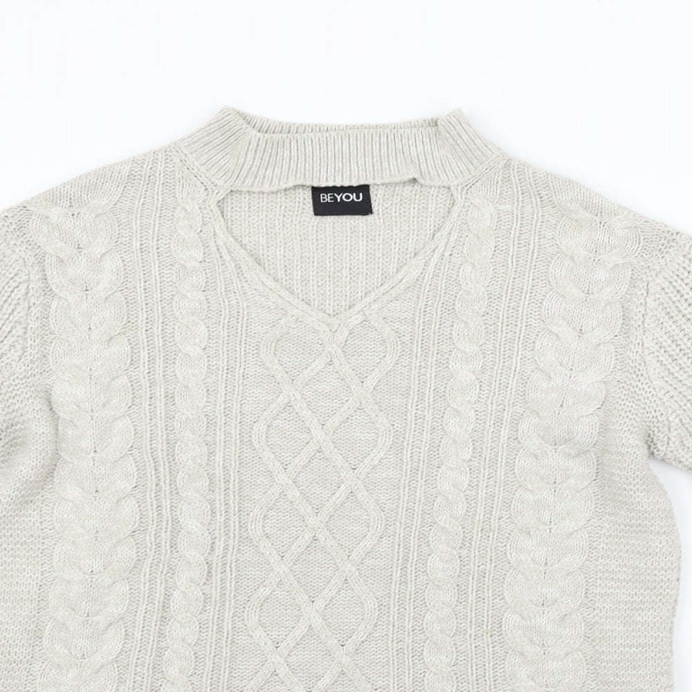 beyou Womens Beige   Henley Jumper Size 10
