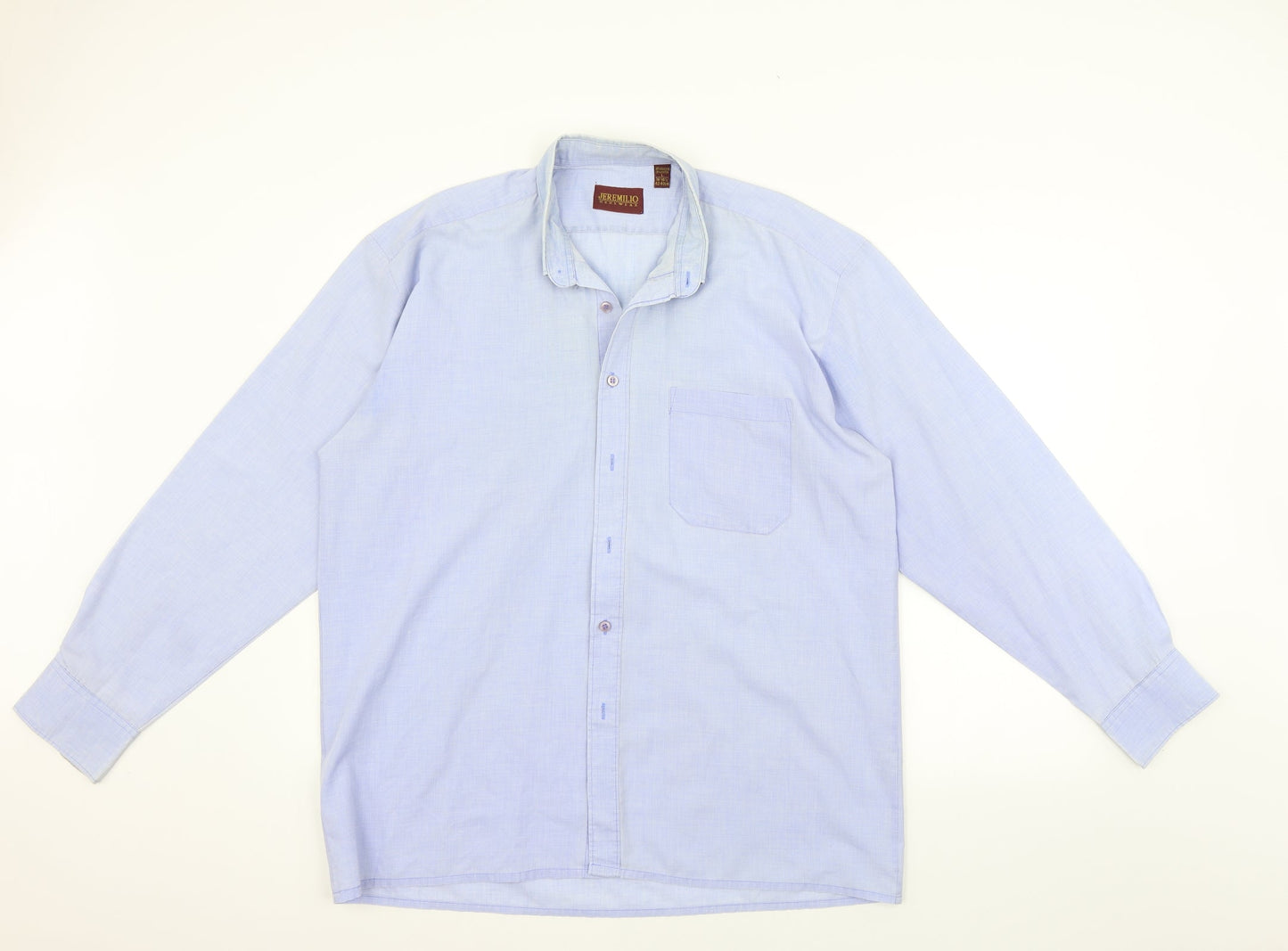 Jeremilio Mens Blue    Button-Up Size L