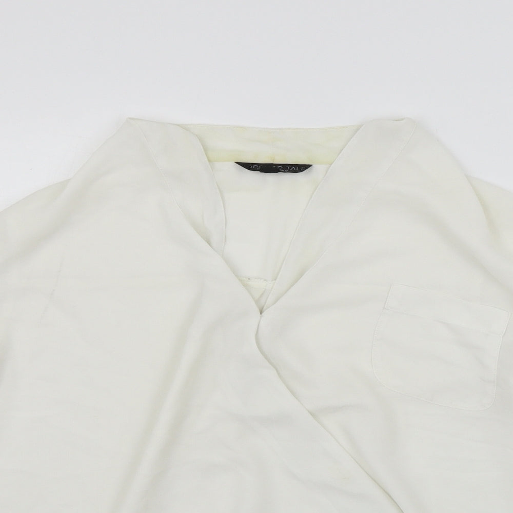 Topshop Womens White Houndstooth  Basic T-Shirt Size 12  - washable marks