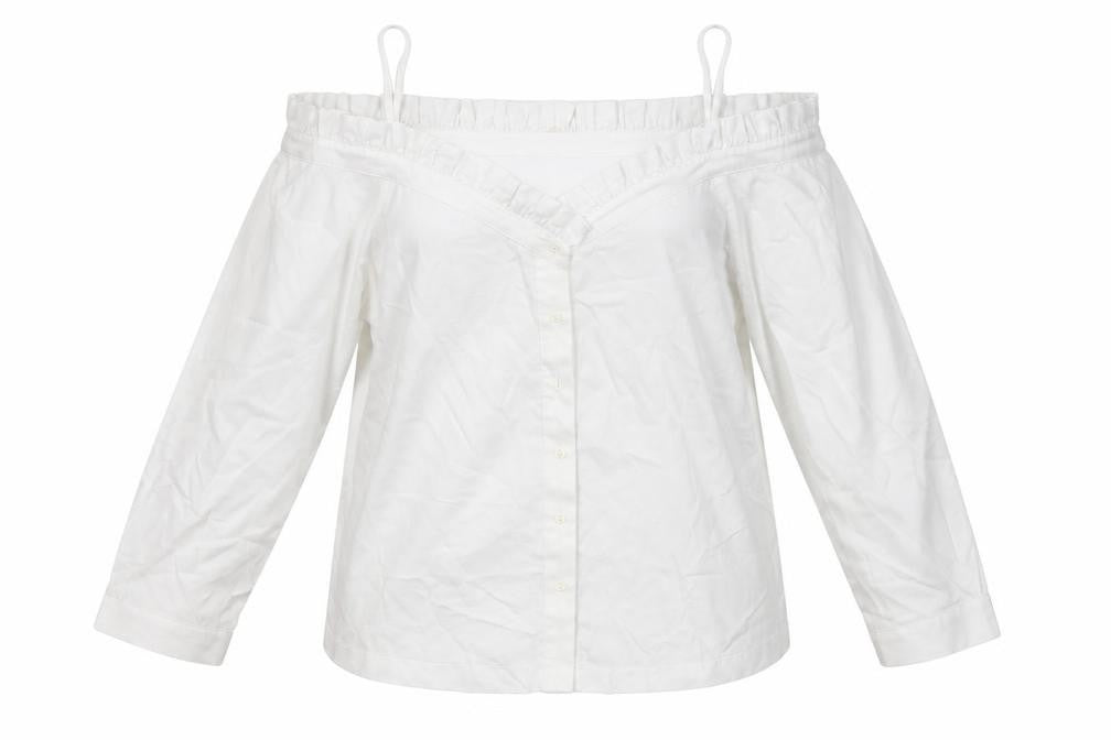 H&M Womens White   Basic Button-Up Size 8