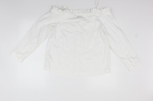 H&M Womens White   Basic Button-Up Size 8