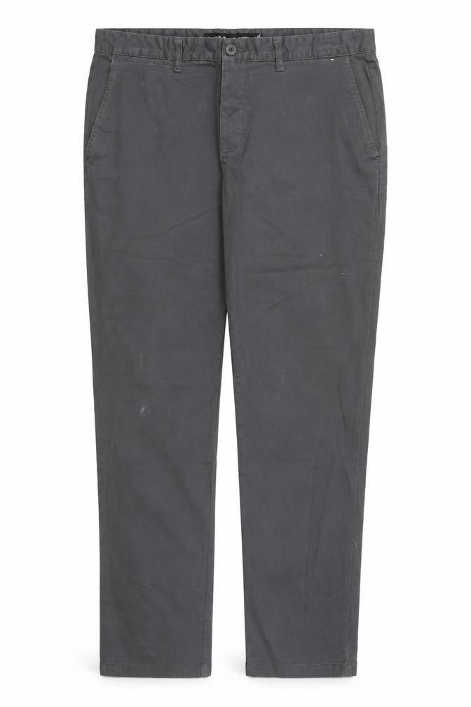 Front view of Denim & Co. women’s grey trousers, size UK 38, in, 30-inch leg