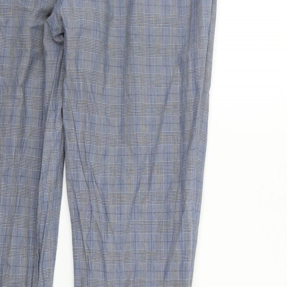 NEXT Womens Blue Check  Trousers  Size 34 in L28 in