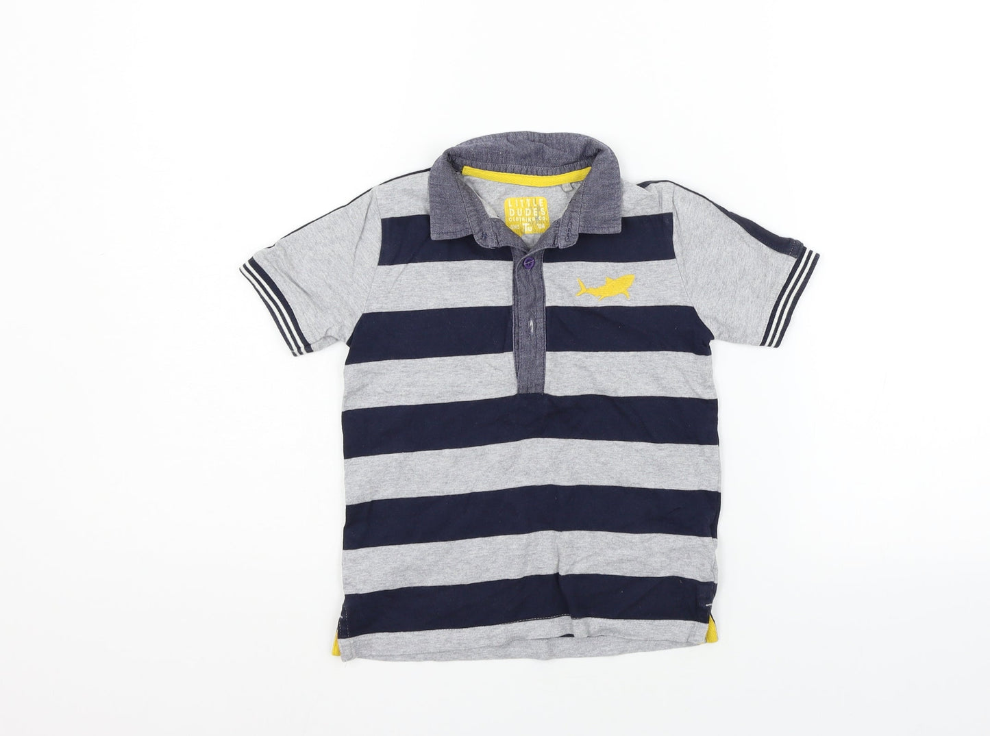 TU Girls Grey Striped  Basic Polo Size 3-4 Years