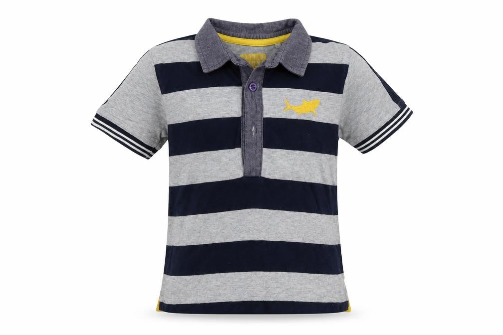 TU Girls Grey Striped  Basic Polo Size 3-4 Years