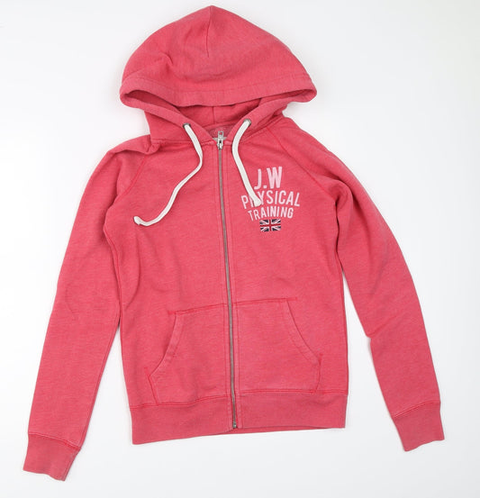 Jack Wills Womens Pink   Full Zip Hoodie Size 8