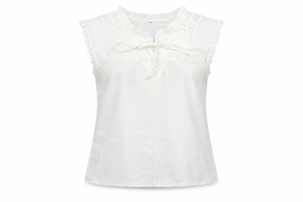 Preworn Womens White   Basic Blouse Size L