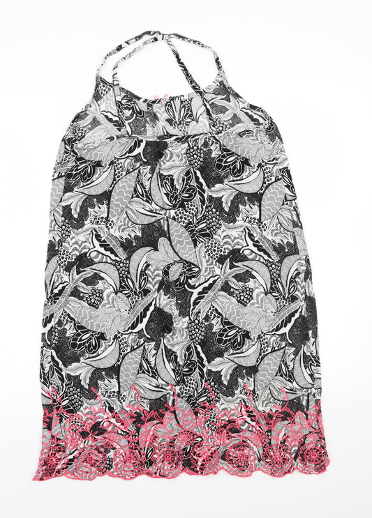 TU Womens Black Floral  A-Line  Size 10