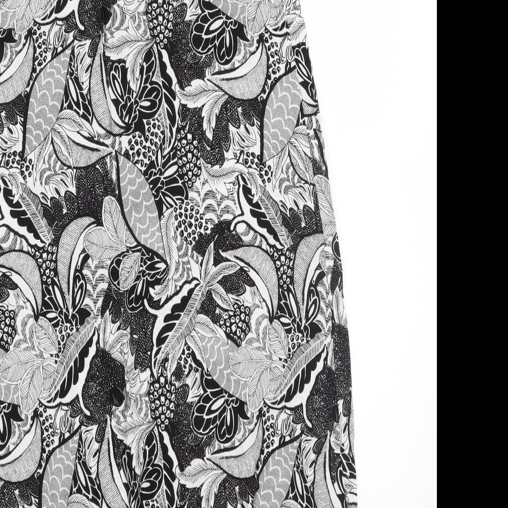 TU Womens Black Floral  A-Line  Size 10