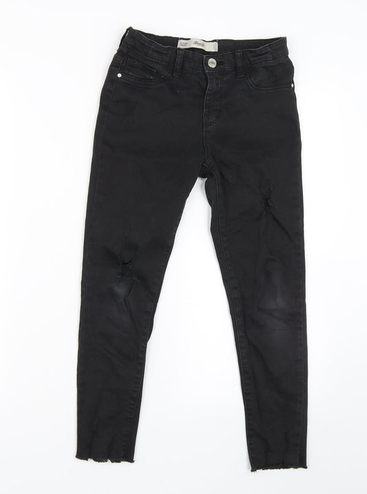 Denim & Co. Girls Black  Denim Skinny Jeans Size 8-9 Years