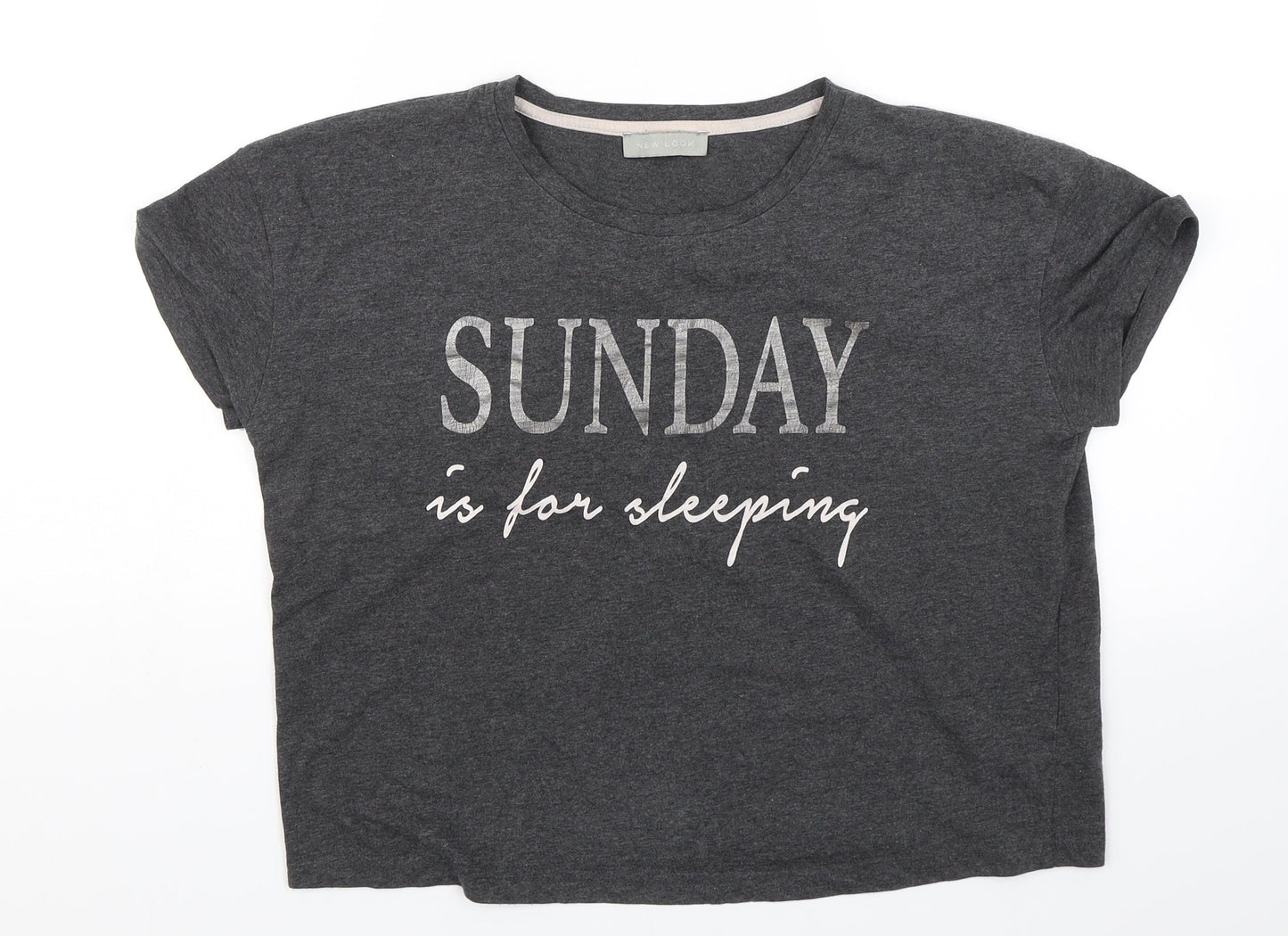 New Look Womens Grey Solid  Top Pyjama Pants Size S  - Sunday is for sleeping
