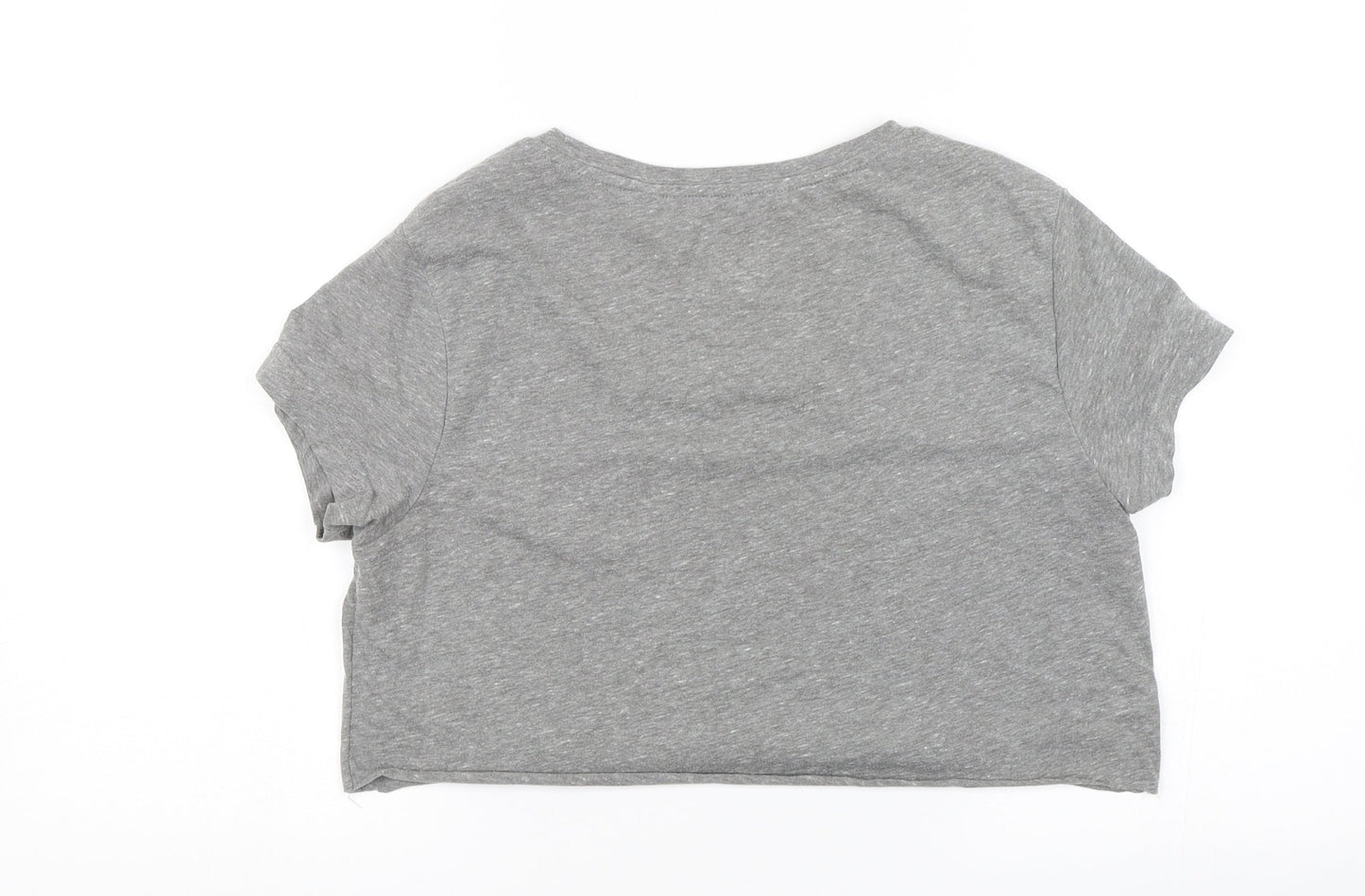 Jack Wills Womens Grey   Cropped T-Shirt Size 10  - Cut to length