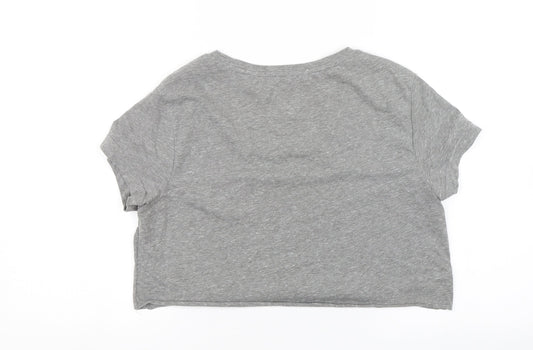 Jack Wills Womens Grey   Cropped T-Shirt Size 10  - Cut to length