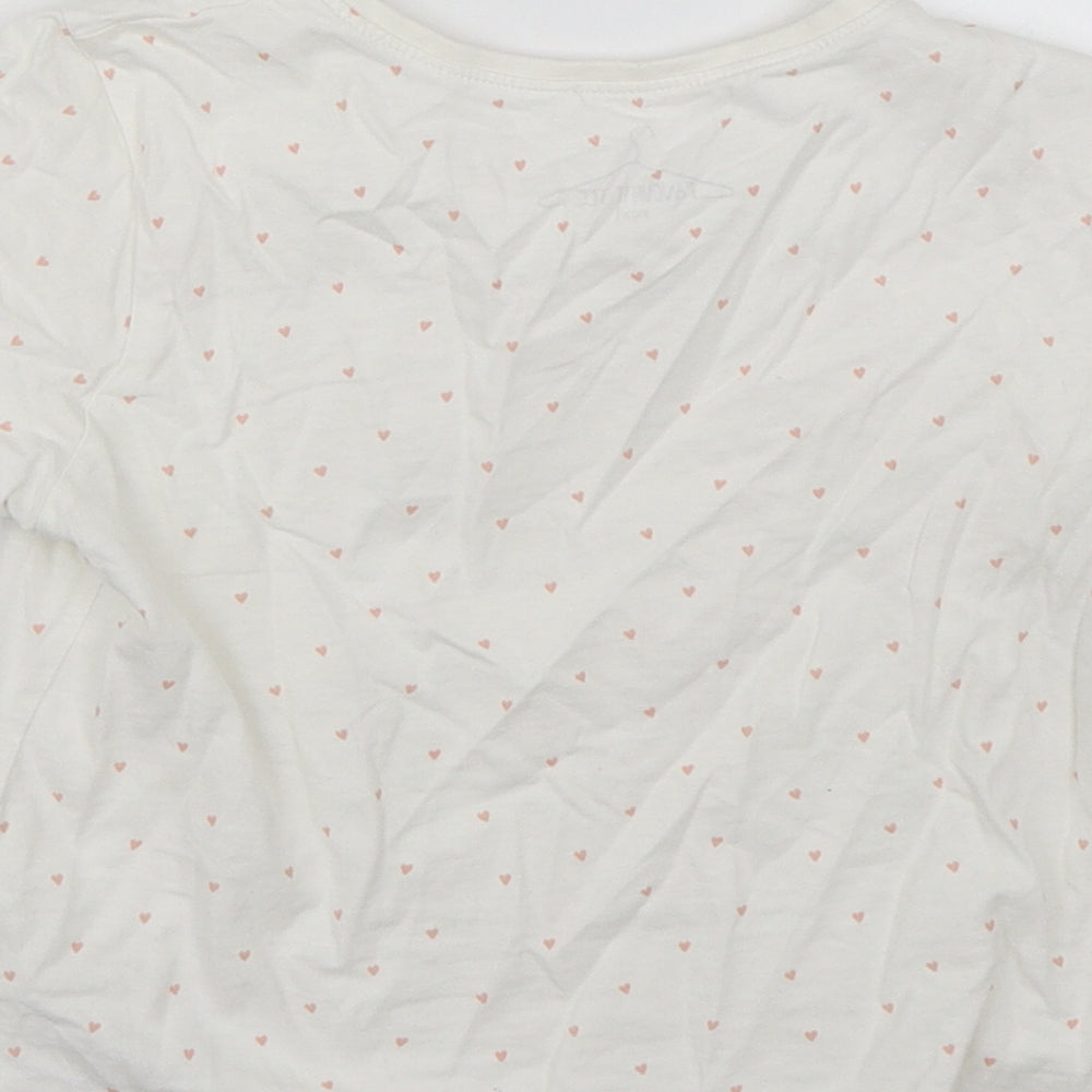 NEXT Girls White   Basic T-Shirt Size 5-6 Years  - Hearts