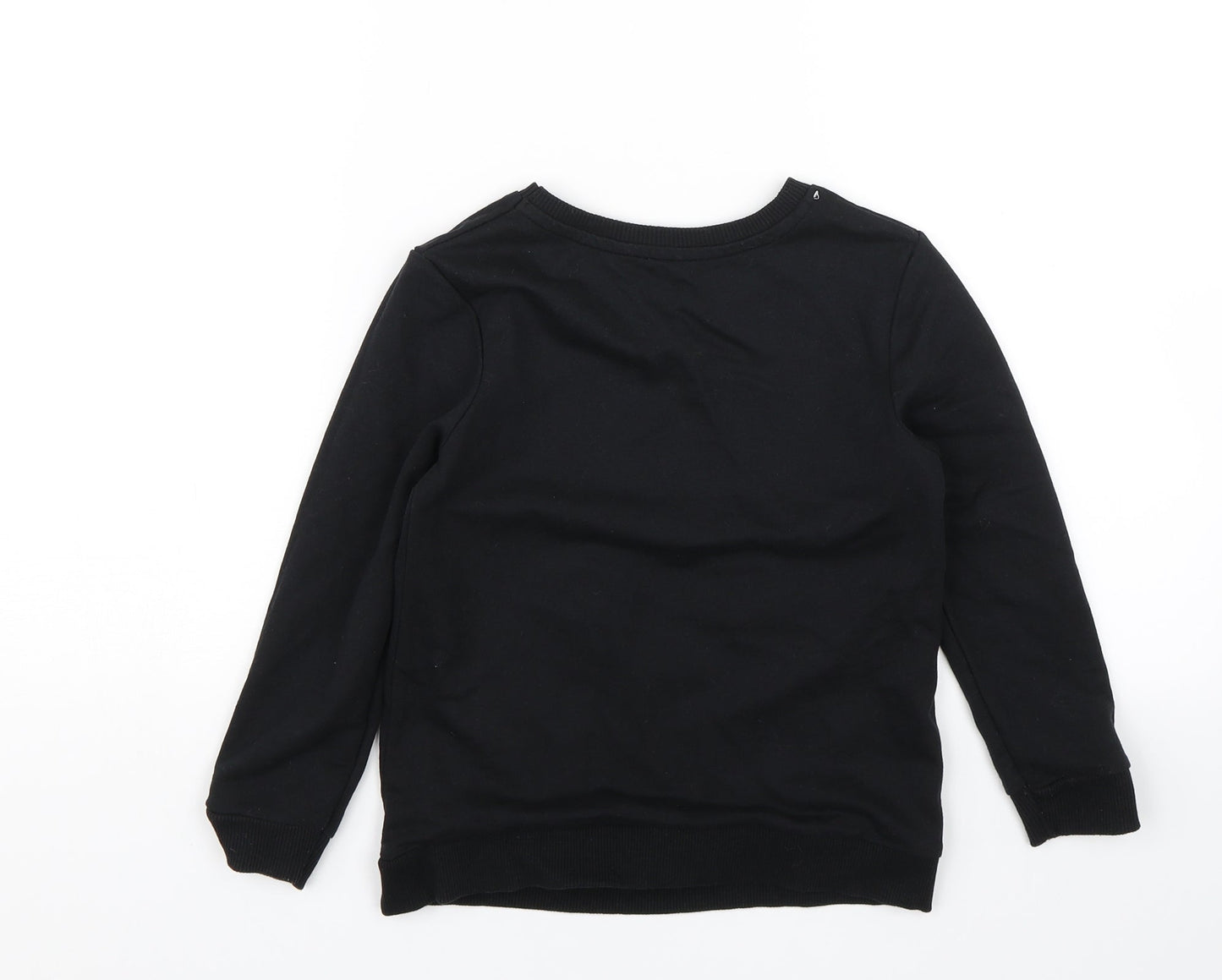 Primark Girls Black   Pullover Jumper Size 6-7 Years  - Rainbow