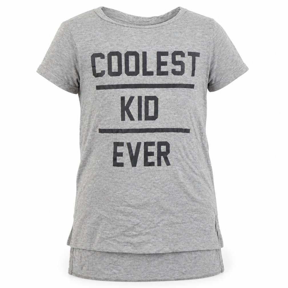 Front view of Next girls’ grey basic t-shirt, size 3, years - coolest kid ever
