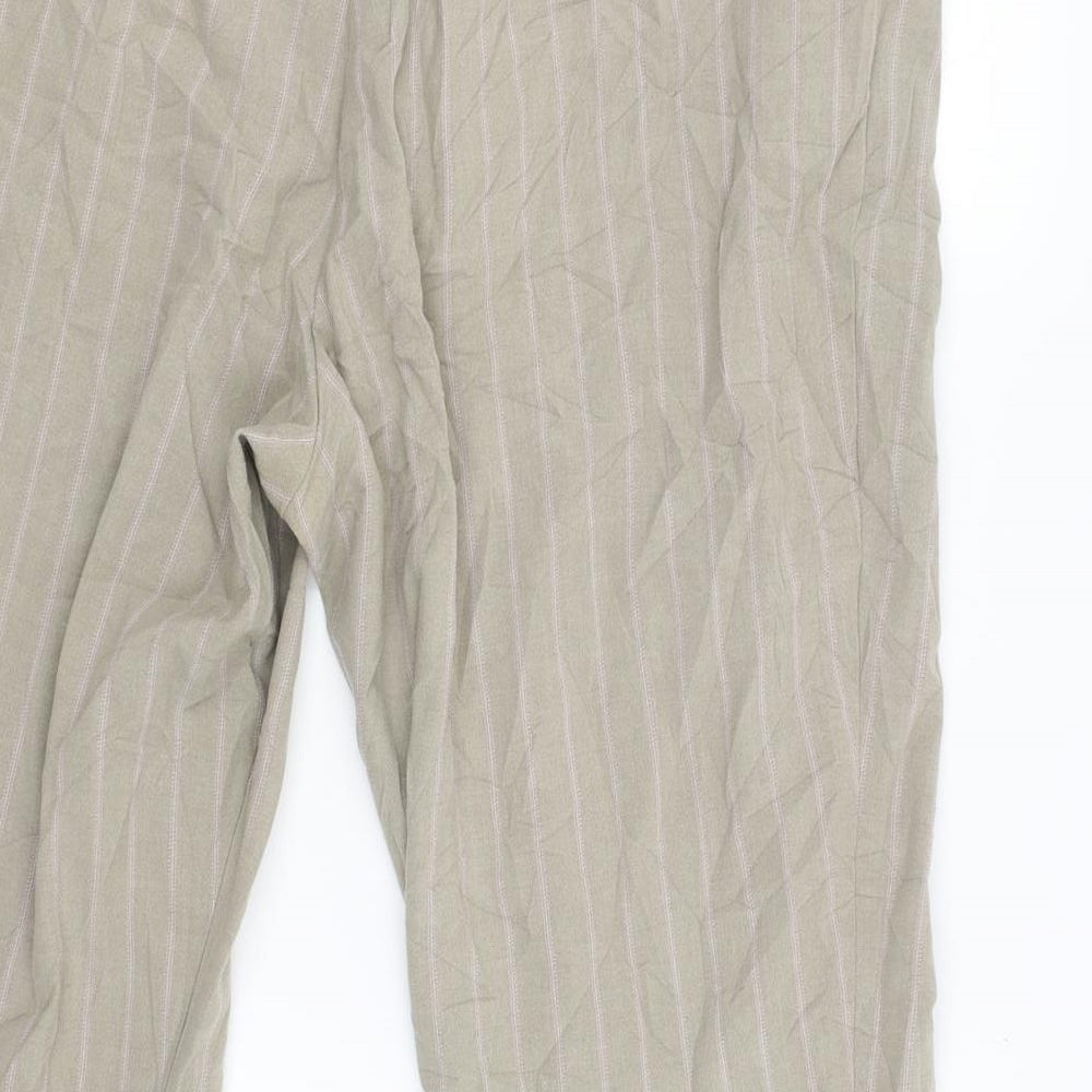 Preworn Womens Beige Striped  Trousers  Size 22 L28.5 in