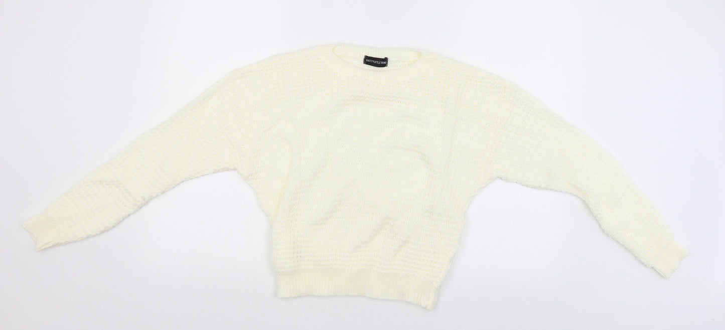 PRETTYLITTLETHING Womens White   Pullover Jumper Size M