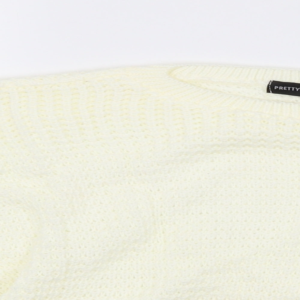 PRETTYLITTLETHING Womens White   Pullover Jumper Size M