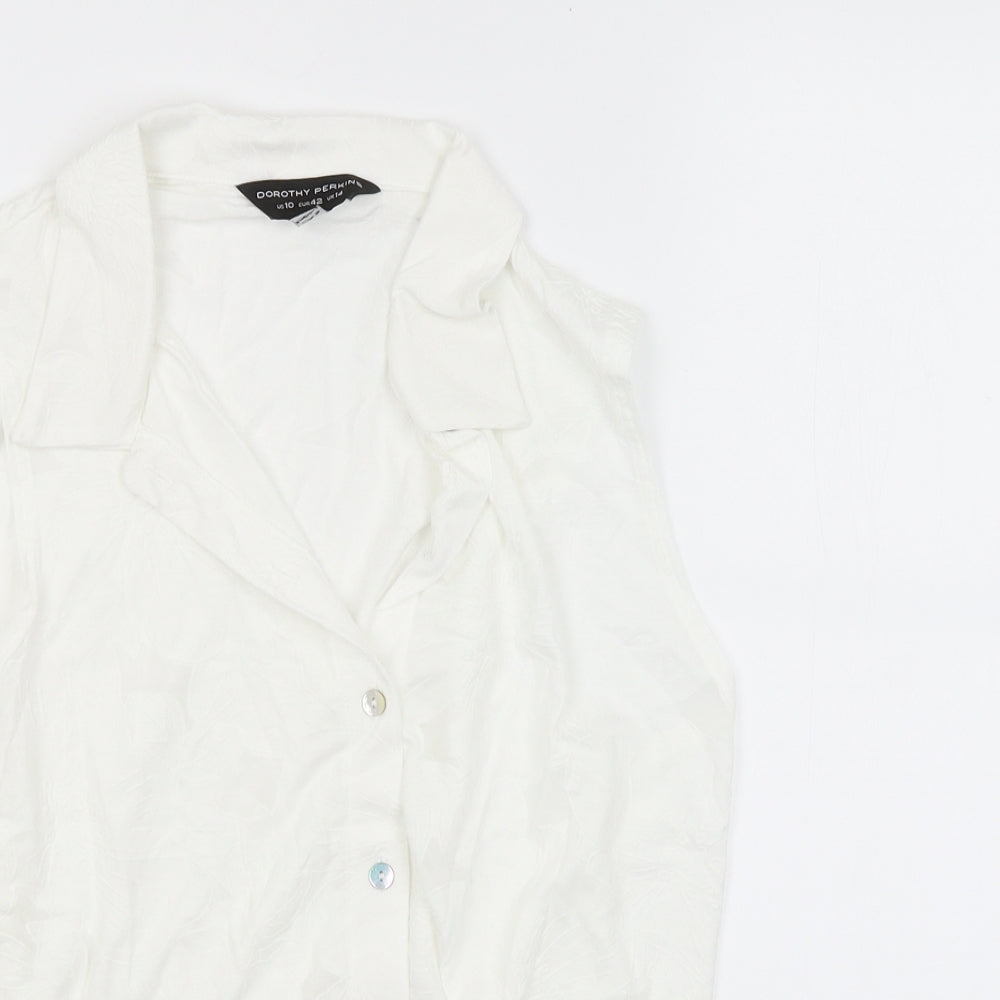 Dorothy Perkins Womens White   Basic Button-Up Size 10