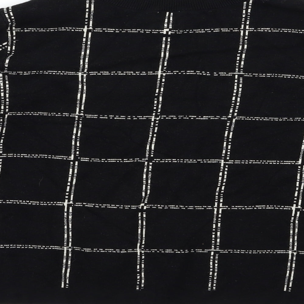 H&M Womens Black Check  Pullover Jumper Size M