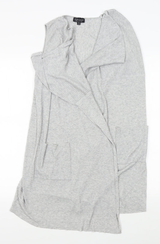 Topshop Womens Grey   Wrap Jumper Size 10
