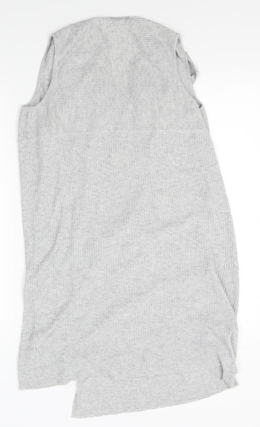 Topshop Womens Grey   Wrap Jumper Size 10