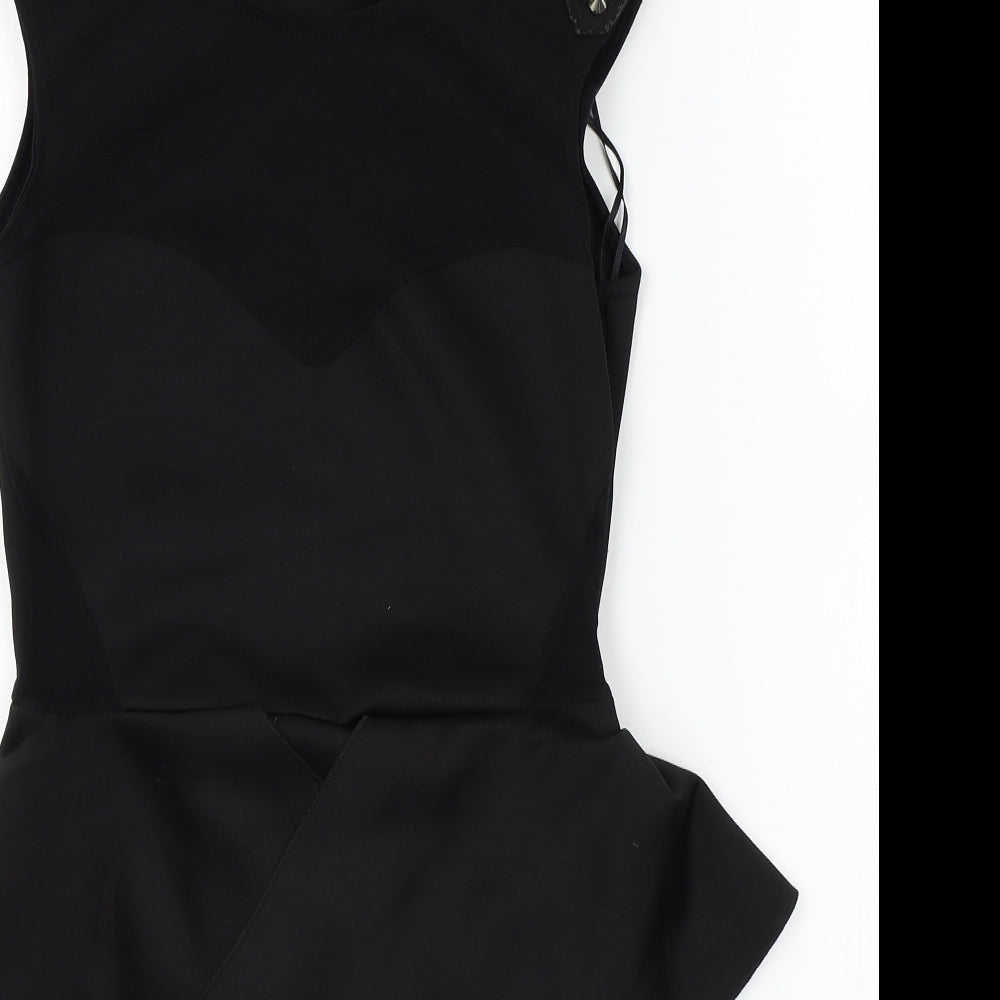 Krisp Womens Black   Pencil Dress  Size 10  - studded shoulders