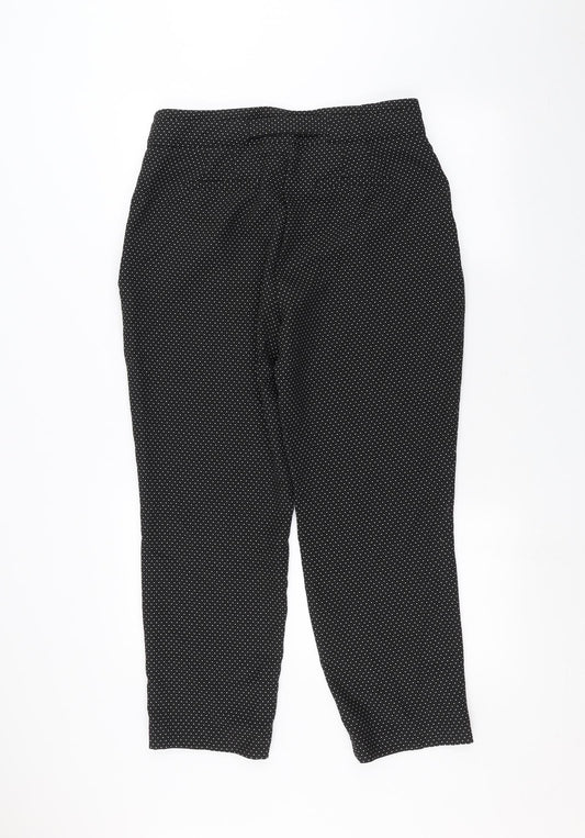 Dorothy Perkins Womens Black Polka Dot  Trousers  Size 14 L24 in - Belted