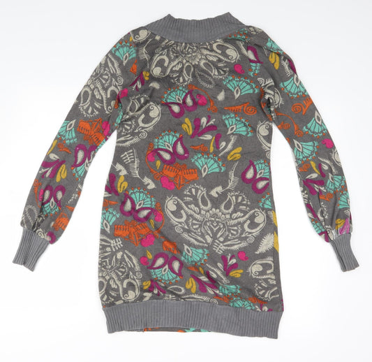 Sur Kana Womens Grey Paisley  A-Line  Size M