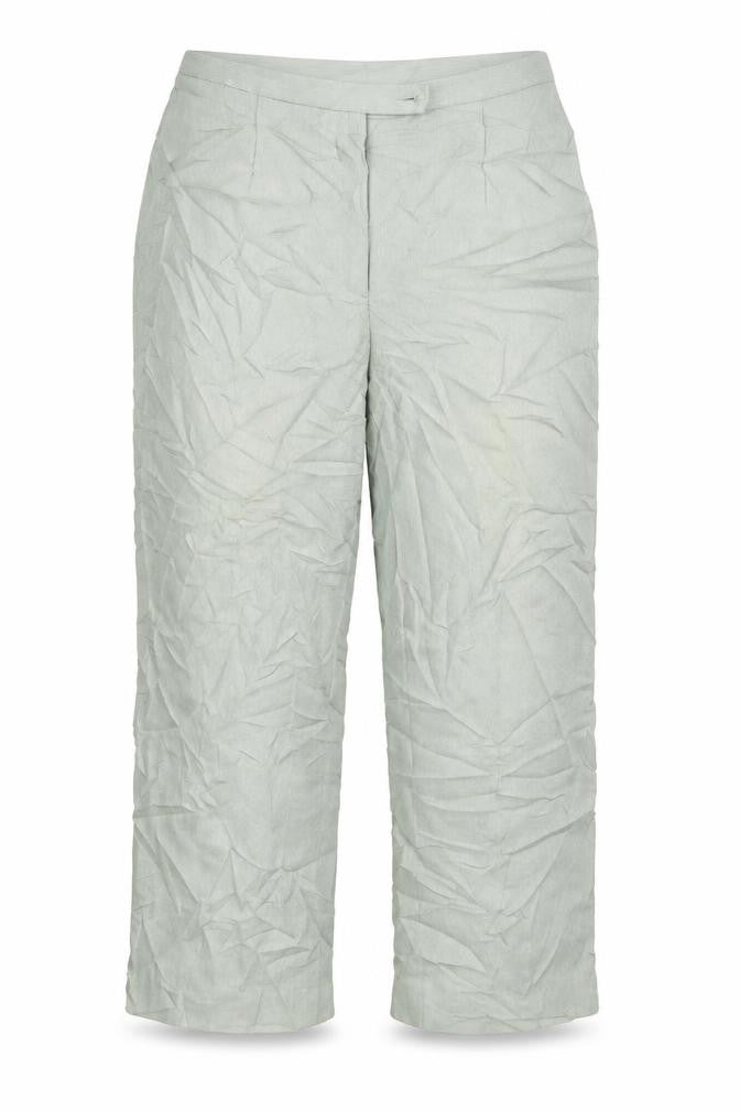 Front view of Principles women’s green trousers, size UK 14, 26-inch leg