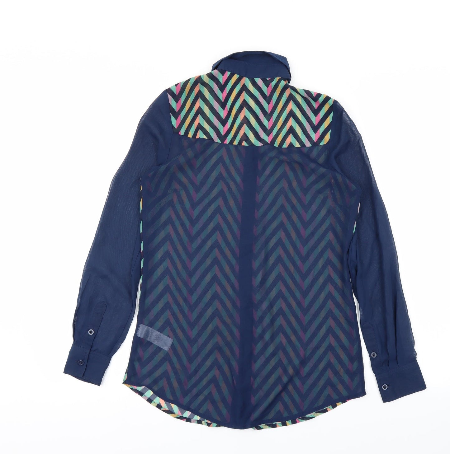Love Label Womens Blue Striped  Basic Blouse Size 8