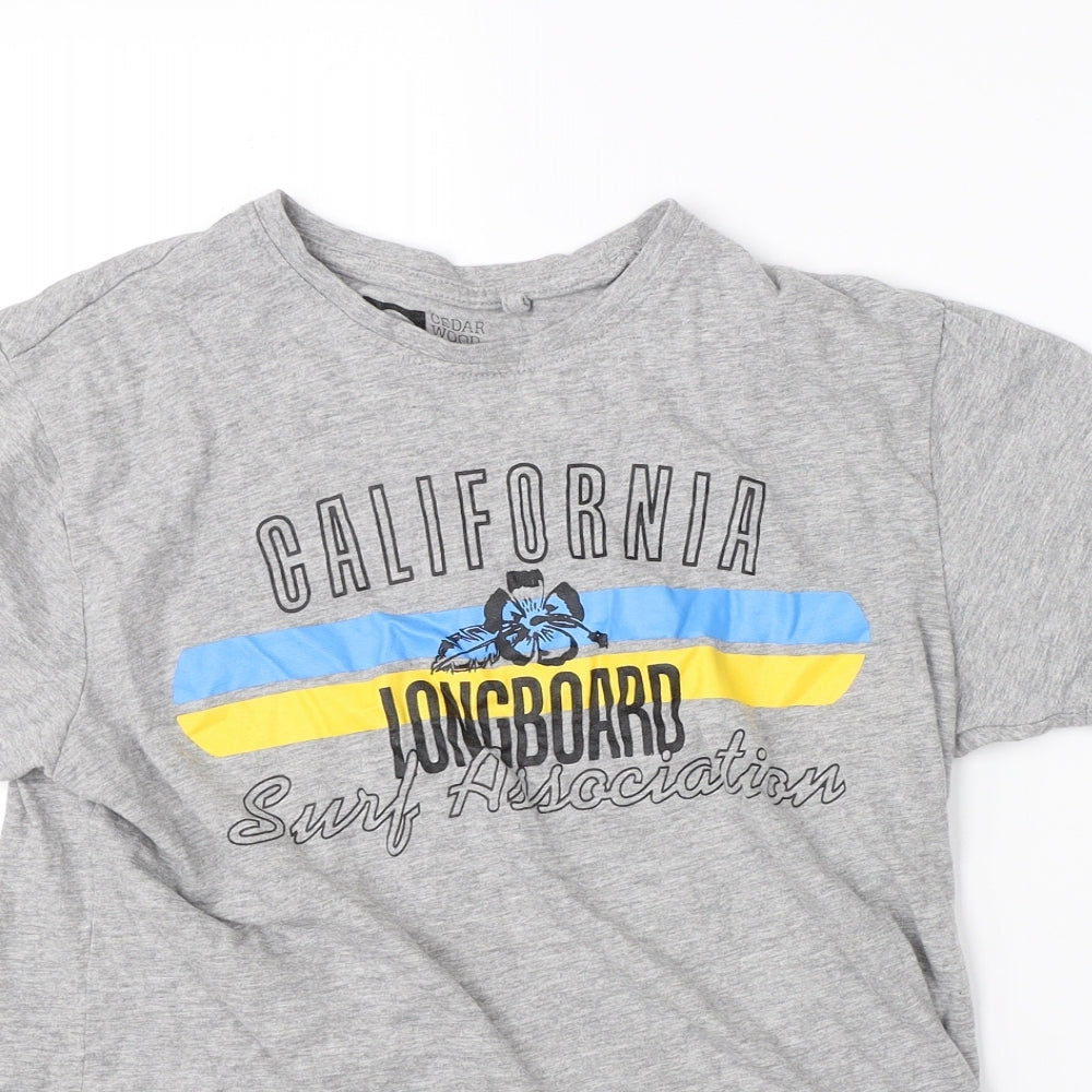 Cedar Wood State Mens Grey    T-Shirt Size S