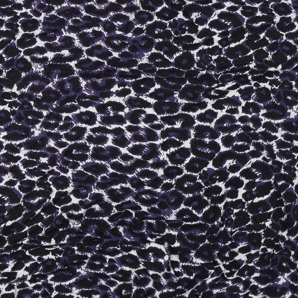 Gerogre Womens Purple Animal Print  Basic Blouse Size 18