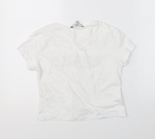 Miss E-vie Girls White   Basic T-Shirt Size 9-10 Years
