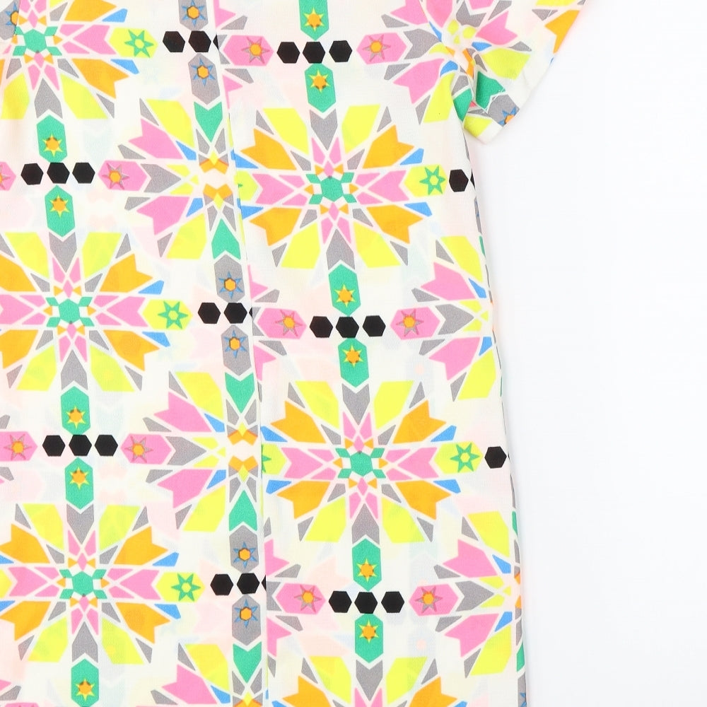 Vera & Lucy Womens Multicoloured Geometric  Pencil Dress  Size M