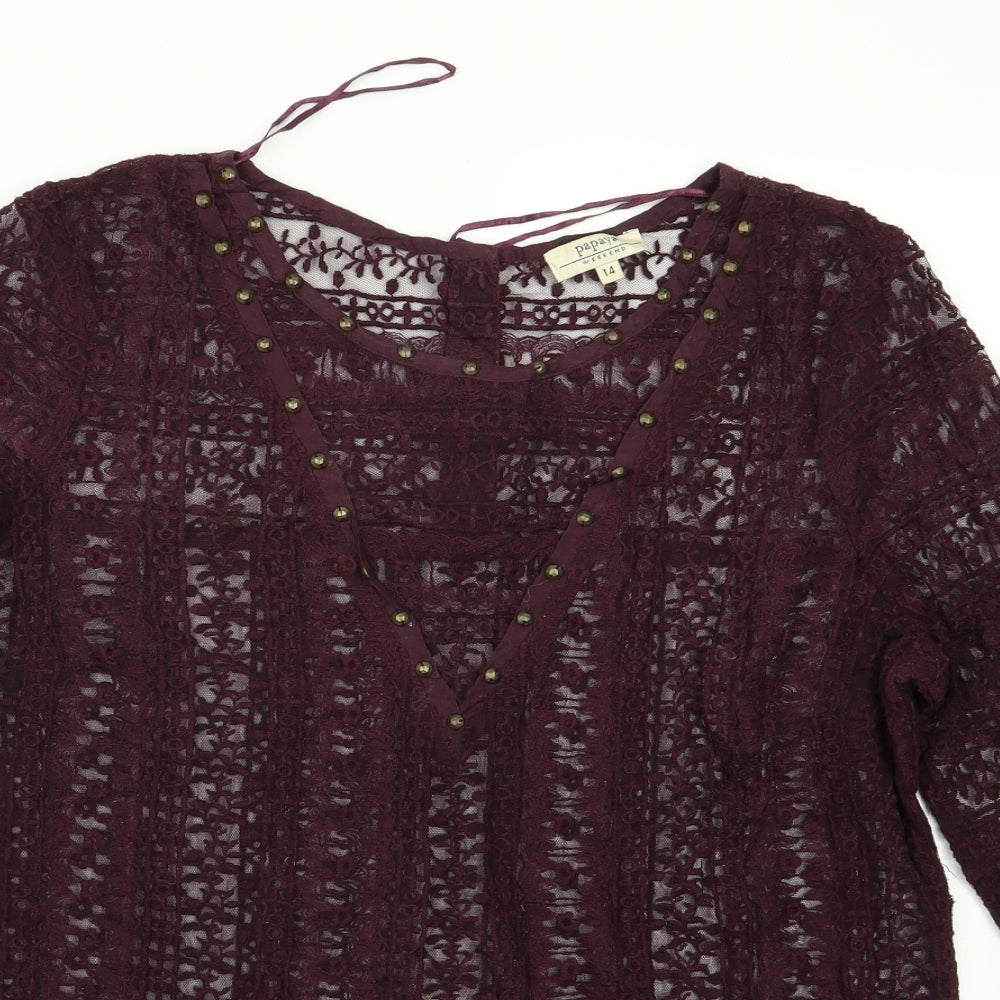 Papaya Womens Red   Pullover Jumper Size 14