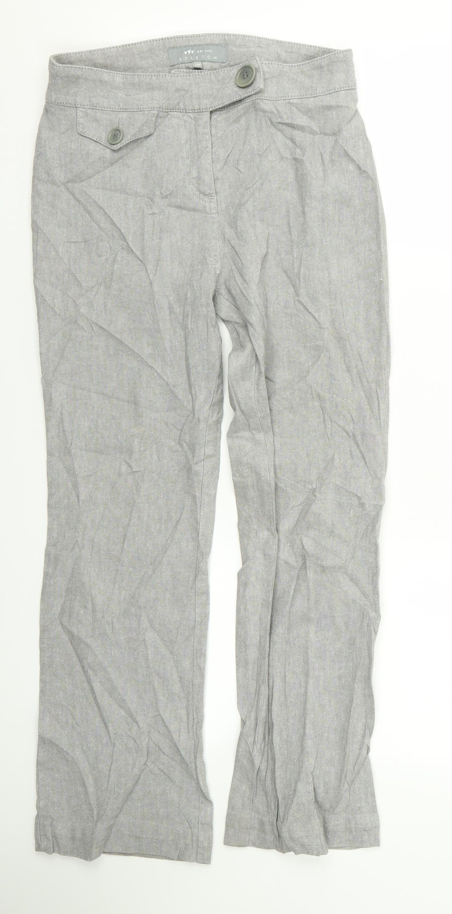 peruna Womens Grey   Trousers  Size 10 L23 in