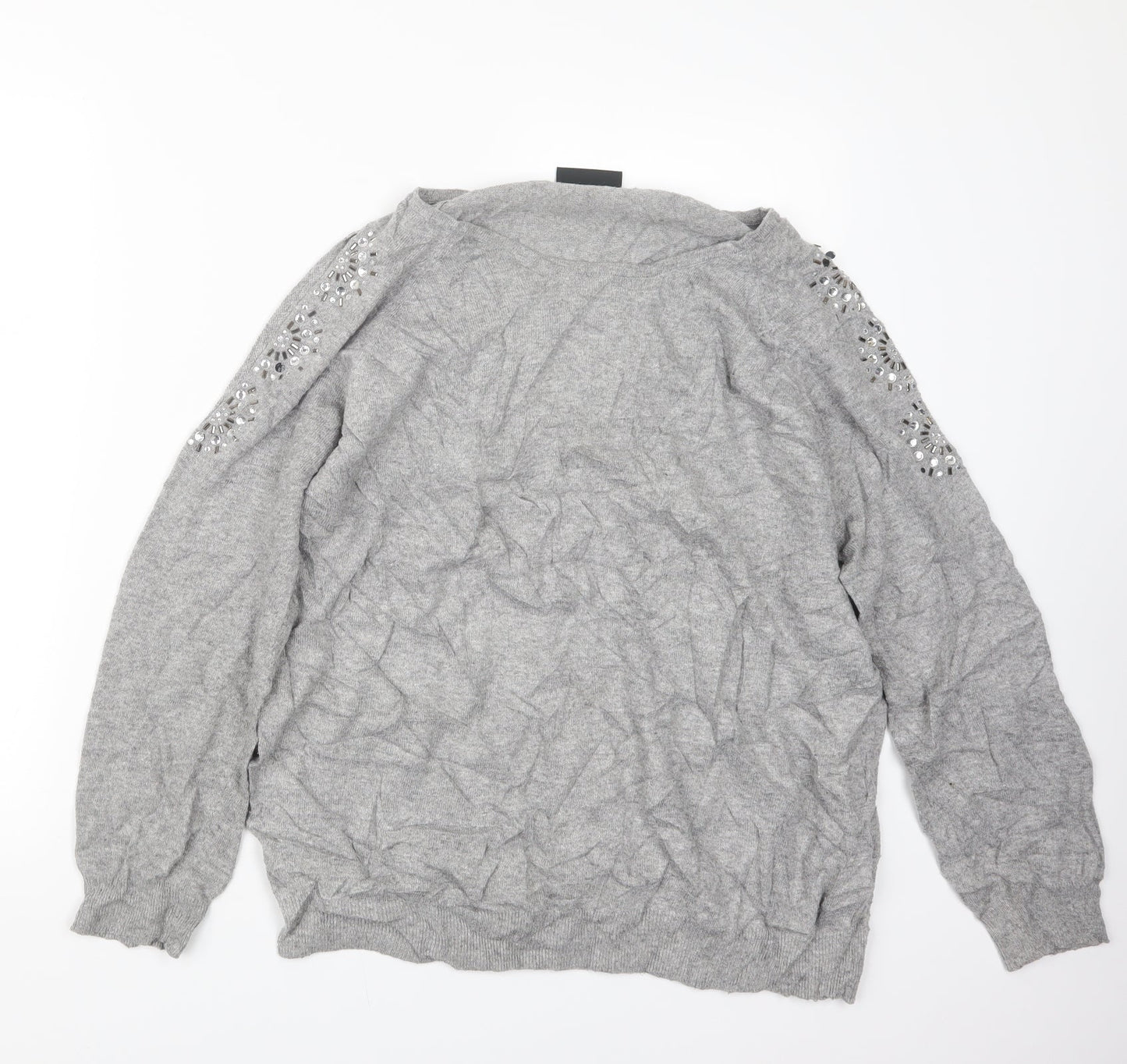Wallis Womens Grey  Knit Pullover Jumper Size L